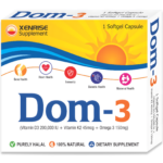 dom 3 softgel – vitamin d3 200,000 iu + vitamin k2 + omega 3 | xenrise organica