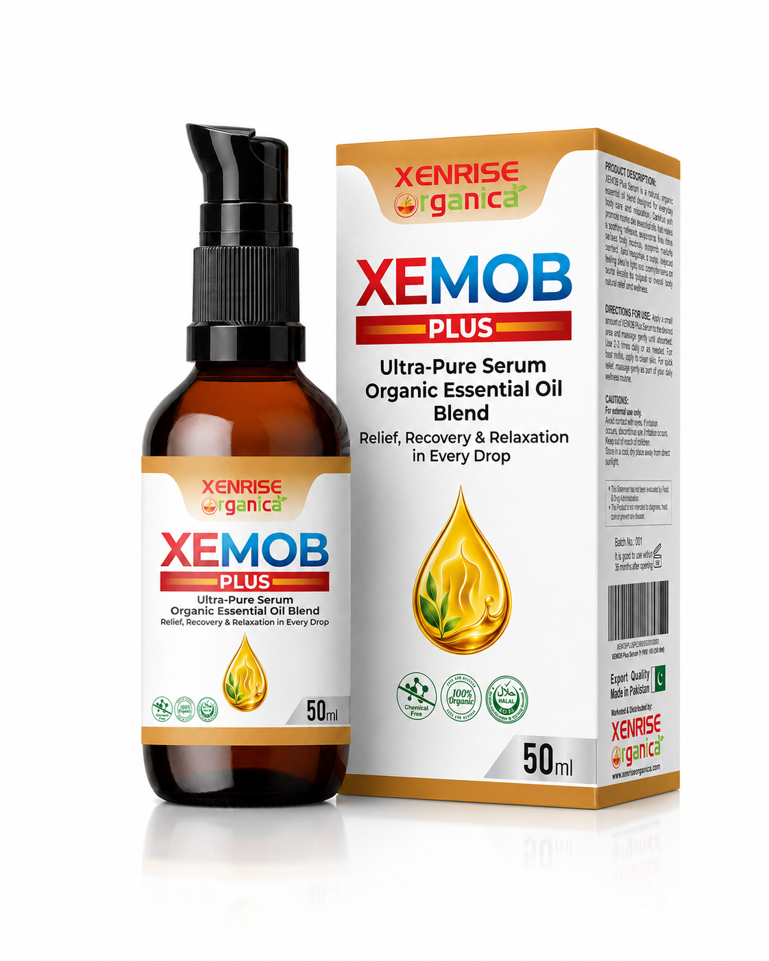 xemob 50ml serum mockup with outerbox (4x5) XEMOB PLUS